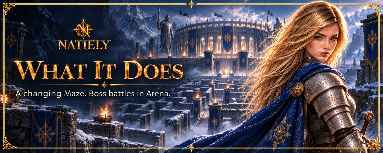 A changing Maze. Boss battles in Arena.